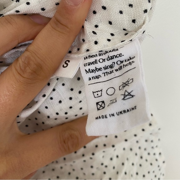 SLEEPER “atlanta” Linen Dress In Micro Polka Dot - Picture 5 of 6